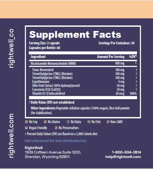 RightWell™ NAD+ Boost - Cellular Energy & Healthy Aging Support - RightWell