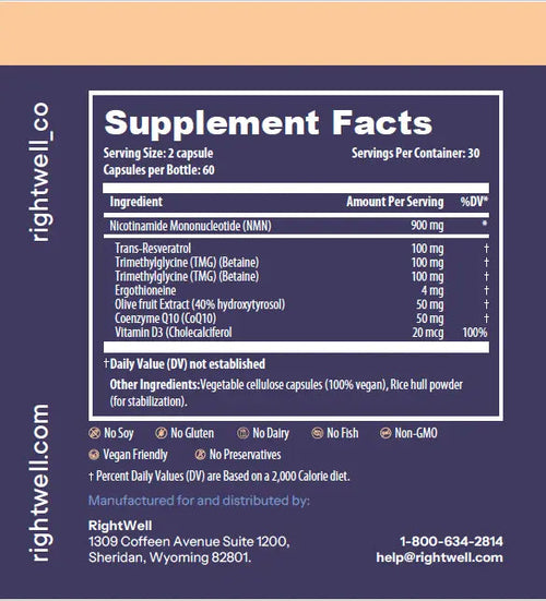 RightWell™ NAD+ Boost - Cellular Energy & Healthy Aging Support - RightWell